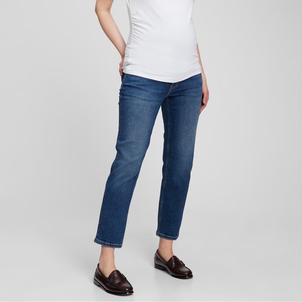 GAP Maternity True Waistband Full Panel Cheeky Straight Jeans